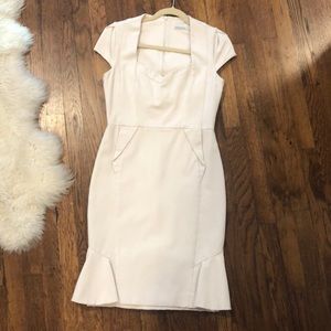 Karen Millen Dress - Sz 10, Cream, Body-con